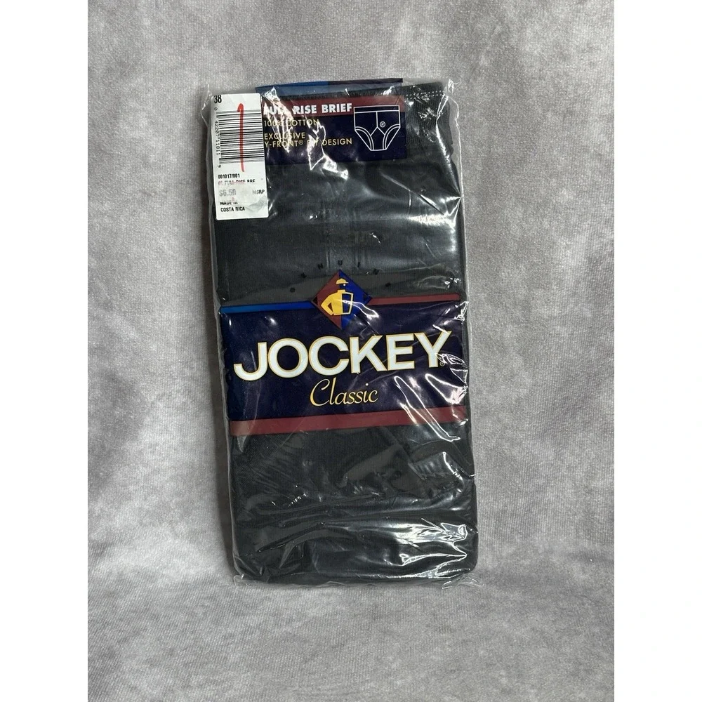 Vintage Jockey Classic Y Front High Waist Briefs Sz 38 New Black